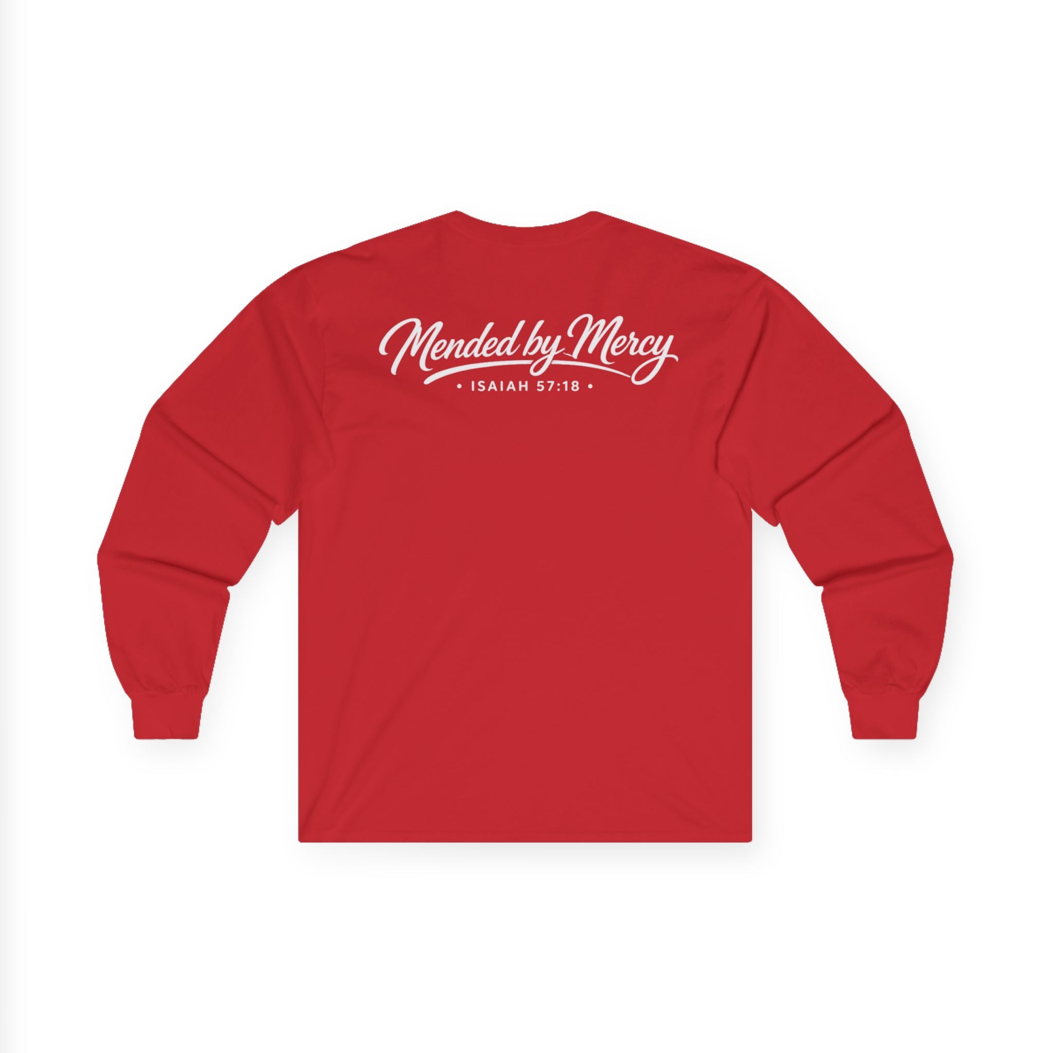 New Life Recovery Long Sleeve Tee — "Mended by Mercy" Christian Recovery Shirt